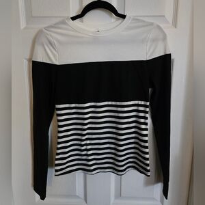 SHEIN Black & White Striped Top